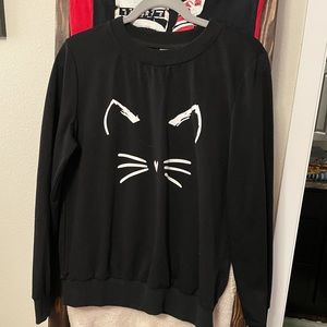 Black Cat Silhouette Sweatshirt